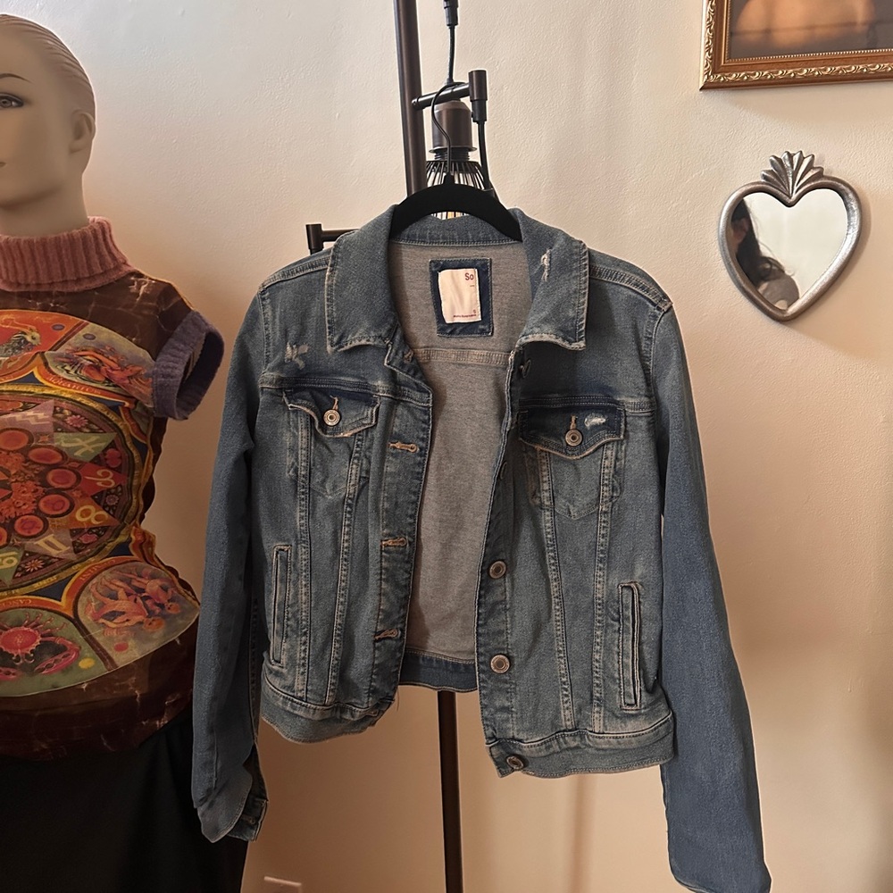 SO Light Blue Distressed Denim Jacket